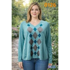 Croft & Barrow Argyle Sweater - Size L - 0126